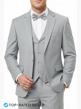 Slim Fit 3-Piece Suit Set Formal Elegant Classic Wedding Business Blazer Vest